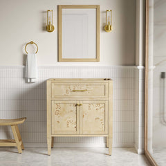 Elysian Burgundy 30" Bathroom Vanity Cabinet (Sink Basin Not Included) - Ornate Home
