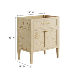 Elysian Burgundy 30" Bathroom Vanity Cabinet (Sink Basin Not Included) - Ornate Home