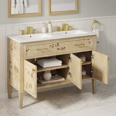 Elysian Burl 48" Double Sink Bathroom Vanity - Ornate Home