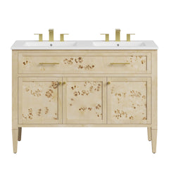 Elysian Burl 48" Double Sink Bathroom Vanity - Ornate Home