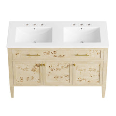 Elysian Burl 48" Double Sink Bathroom Vanity - Ornate Home