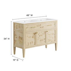 Elysian Burl 48" Double Sink Bathroom Vanity - Ornate Home
