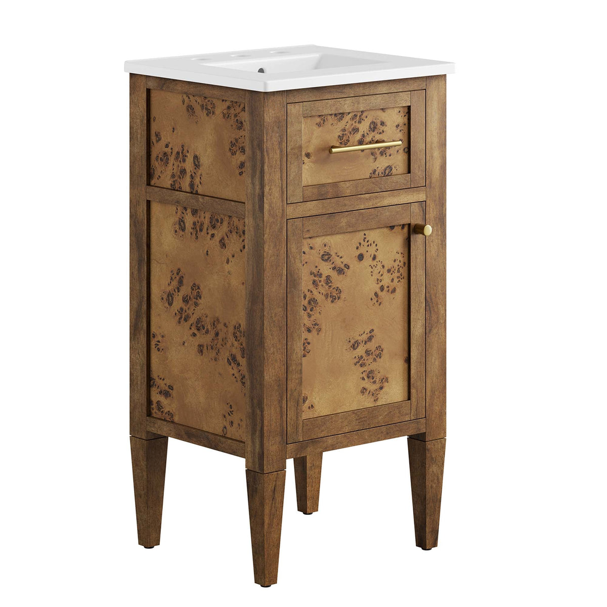 Elysian White/Brown 18" Wood Bathroom Vanity - Ornate Home