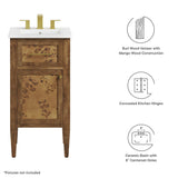 Elysian White/Brown 18" Wood Bathroom Vanity - Ornate Home