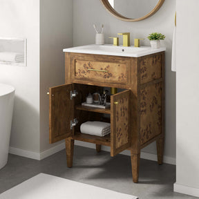 Elysian White/Brown 24" Wood Bathroom Vanity - Ornate Home