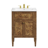 Elysian White/Brown 24" Wood Bathroom Vanity - Ornate Home