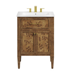 Elysian White/Brown 24" Wood Bathroom Vanity - Ornate Home
