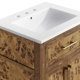 Elysian White/Brown 24" Wood Bathroom Vanity - Ornate Home