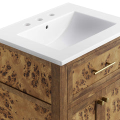 Elysian White/Brown 24" Wood Bathroom Vanity - Ornate Home