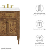 Elysian White/Brown 24" Wood Bathroom Vanity - Ornate Home