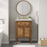 Elysian White/Brown 24" Wood Bathroom Vanity - Ornate Home