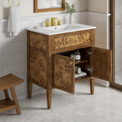 Elysian White/Brown 30" Wood Bathroom Vanity - Ornate Home