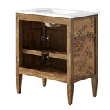 Elysian White/Brown 30" Wood Bathroom Vanity - Ornate Home