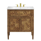 Elysian White/Brown 30" Wood Bathroom Vanity - Ornate Home