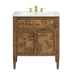 Elysian White/Brown 30" Wood Bathroom Vanity - Ornate Home