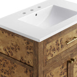 Elysian White/Brown 30" Wood Bathroom Vanity - Ornate Home