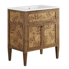 Elysian White/Brown 30" Wood Bathroom Vanity - Ornate Home