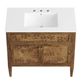 Elysian White/Brown 36" Wood Bathroom Vanity - Ornate Home
