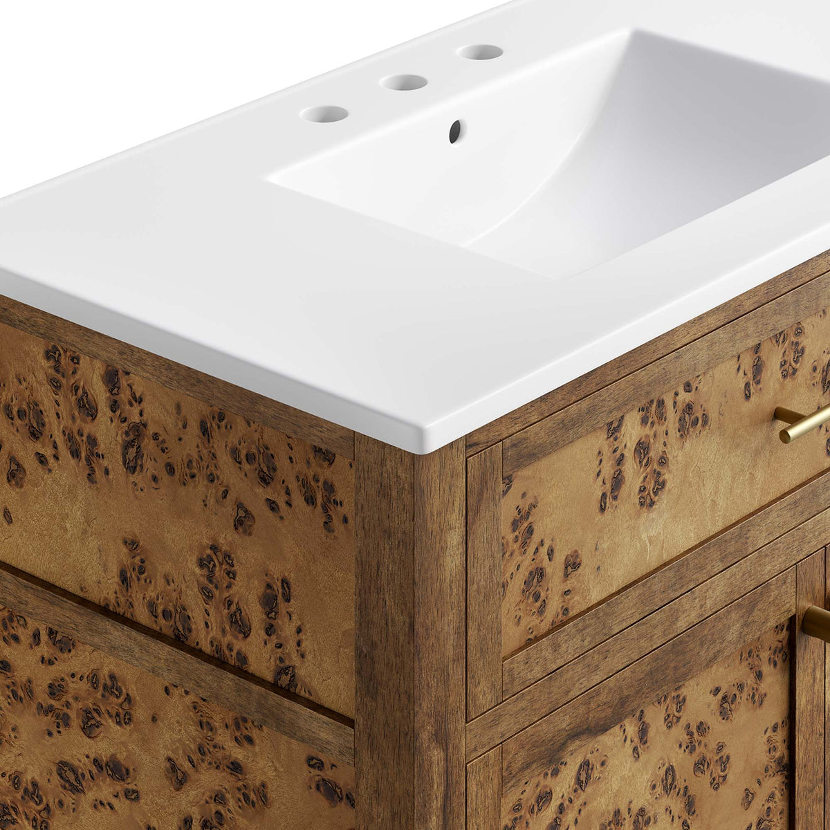 Elysian White/Brown 36" Wood Bathroom Vanity - Ornate Home