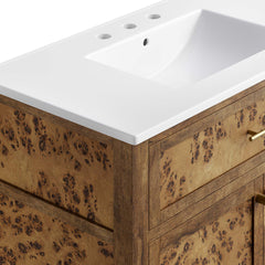 Elysian White/Brown 36" Wood Bathroom Vanity - Ornate Home