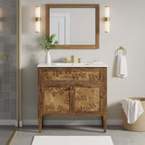 Elysian White/Brown 36" Wood Bathroom Vanity - Ornate Home