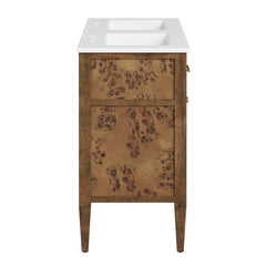Elysian White/Brown 48" Wood Double Sink Bathroom Vanity - Ornate Home