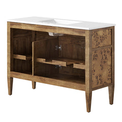 Elysian White/Brown 48" Wood Double Sink Bathroom Vanity - Ornate Home