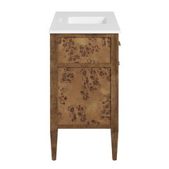Elysian White/Brown 48" Wood Single Sink Bathroom Vanity - Ornate Home