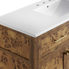 Elysian White/Brown 48" Wood Single Sink Bathroom Vanity - Ornate Home