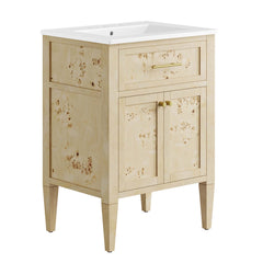 Elysian White/Burl 24" Wood Bathroom Vanity - Ornate Home