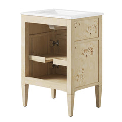 Elysian White/Burl 24" Wood Bathroom Vanity - Ornate Home