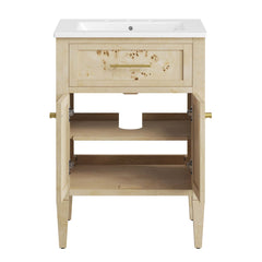 Elysian White/Burl 24" Wood Bathroom Vanity - Ornate Home