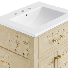 Elysian White/Burl 24" Wood Bathroom Vanity - Ornate Home