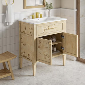 Elysian White/Burl 30" Wood Bathroom Vanity - Ornate Home