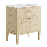 Elysian White/Burl 30" Wood Bathroom Vanity - Ornate Home