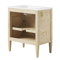 Elysian White/Burl 30" Wood Bathroom Vanity - Ornate Home