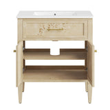 Elysian White/Burl 30" Wood Bathroom Vanity - Ornate Home