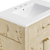 Elysian White/Burl 30" Wood Bathroom Vanity - Ornate Home