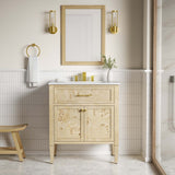 Elysian White/Burl 30" Wood Bathroom Vanity - Ornate Home