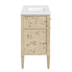 Elysian White/Burl 48" Wood Single Sink Bathroom Vanity - Ornate Home