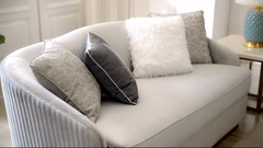 Elysium Grey/Gold Trim Sofa / HD-7008 - Ornate Home