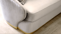 Elysium Grey/Gold Trim Sofa / HD-7008 - Ornate Home