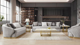 Elysium Grey/Gold Trim Chair / HD-7008 - Ornate Home