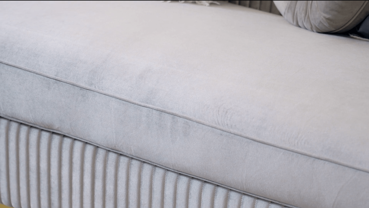 Elysium Grey/Gold Trim Loveseat / HD-L7008 - Ornate Home