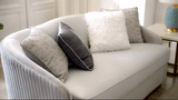 Elysium Grey/Gold Trim Loveseat / HD-L7008 - Ornate Home