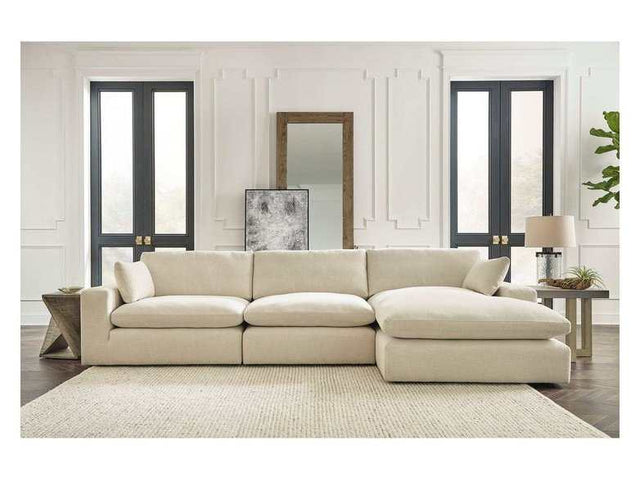 Elyza Linen 3pc Sectional Sofa w/ RAF Corner Chaise (Online Special Price) - Ornate Home