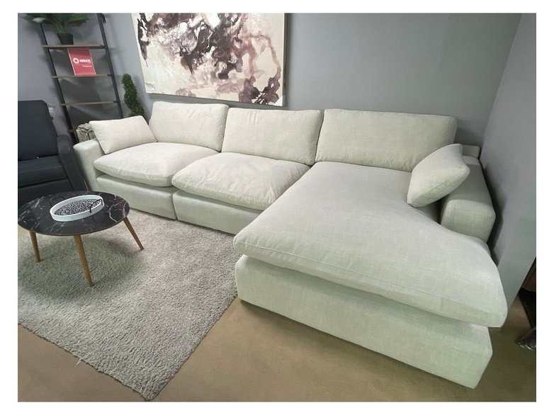 Elyza Linen 3pc Sectional Sofa w/ RAF Corner Chaise (Online Special Price) - Ornate Home