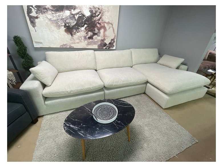 Elyza Linen 3pc Sectional Sofa w/ RAF Corner Chaise (Online Special Price) - Ornate Home