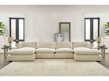 Elyza Linen 4pc "U" Shape Sectional Sofa - Ornate Home