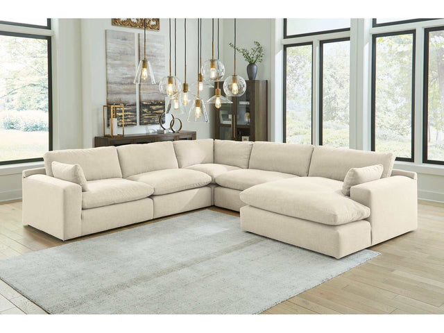 Elyza Linen 5pc Sectional Sofa w/ RAF Corner Chaise (Online Special Price) - Ornate Home